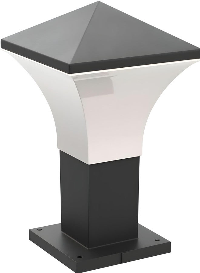 Twixle مصباح بوابة أسود لبوابة المنزل/مصباح بوابة/مصابيح بوابة خارجية مقاومة للماء/مصباح بوابة/مصابيح أعمدة بوابة خارجية للسلالم والحدود والأعمدة والحدائق (قاعدة لمبة E27) (فانتوم) (1، مع لمبة) - Image 4